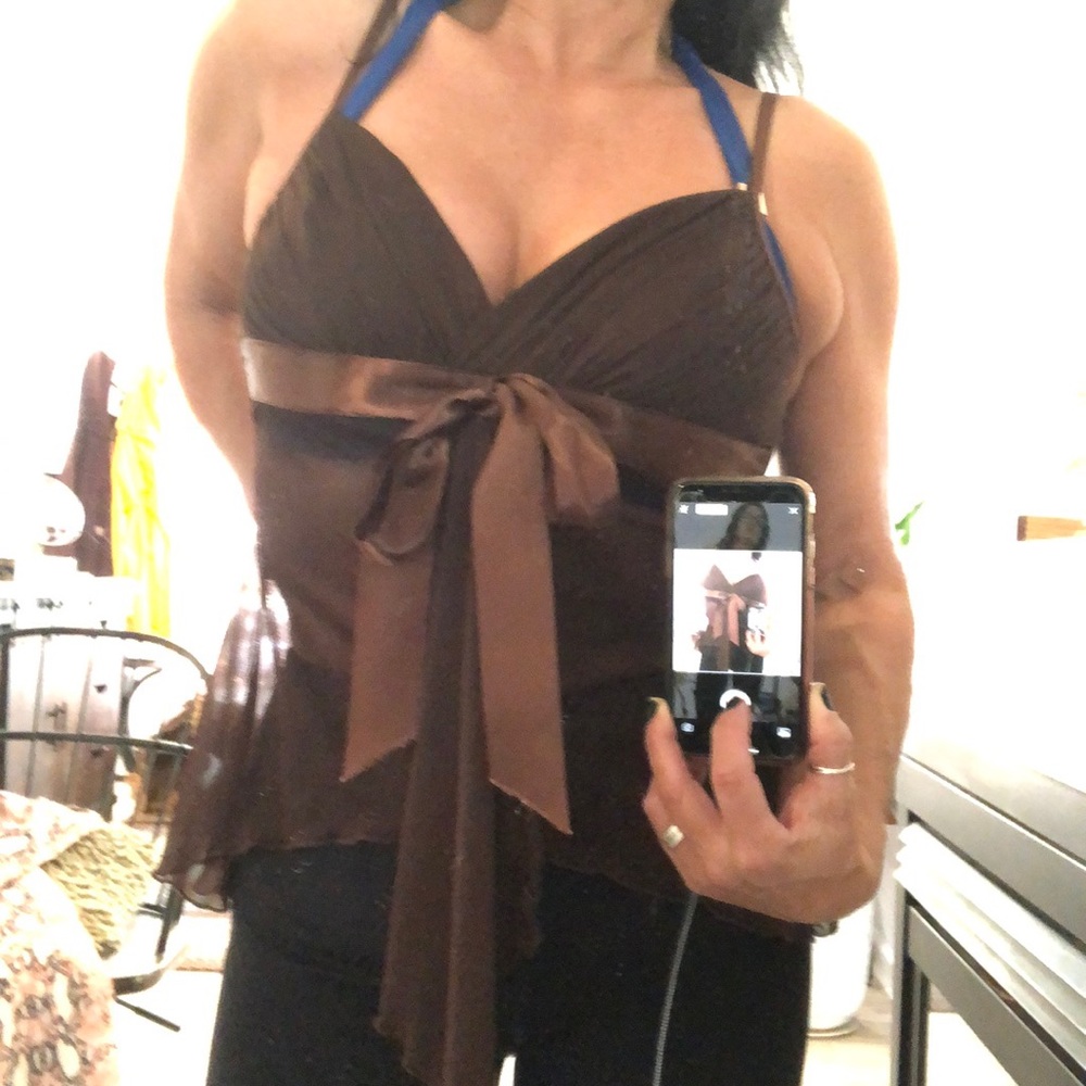 ❤️Hot Kiss Sexy brown top with a bow